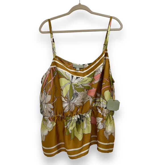 Ryegrass floral satin spaghetti strap summer top NWT - Picture 5 of 9
